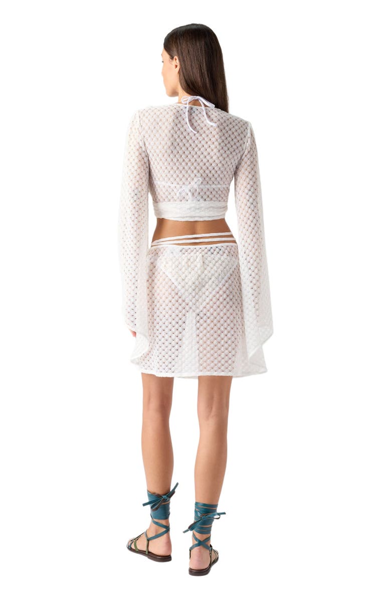 Missoni Wrap Top In Lamé Viscose With Raschel Workmanship, Alternate, color, White