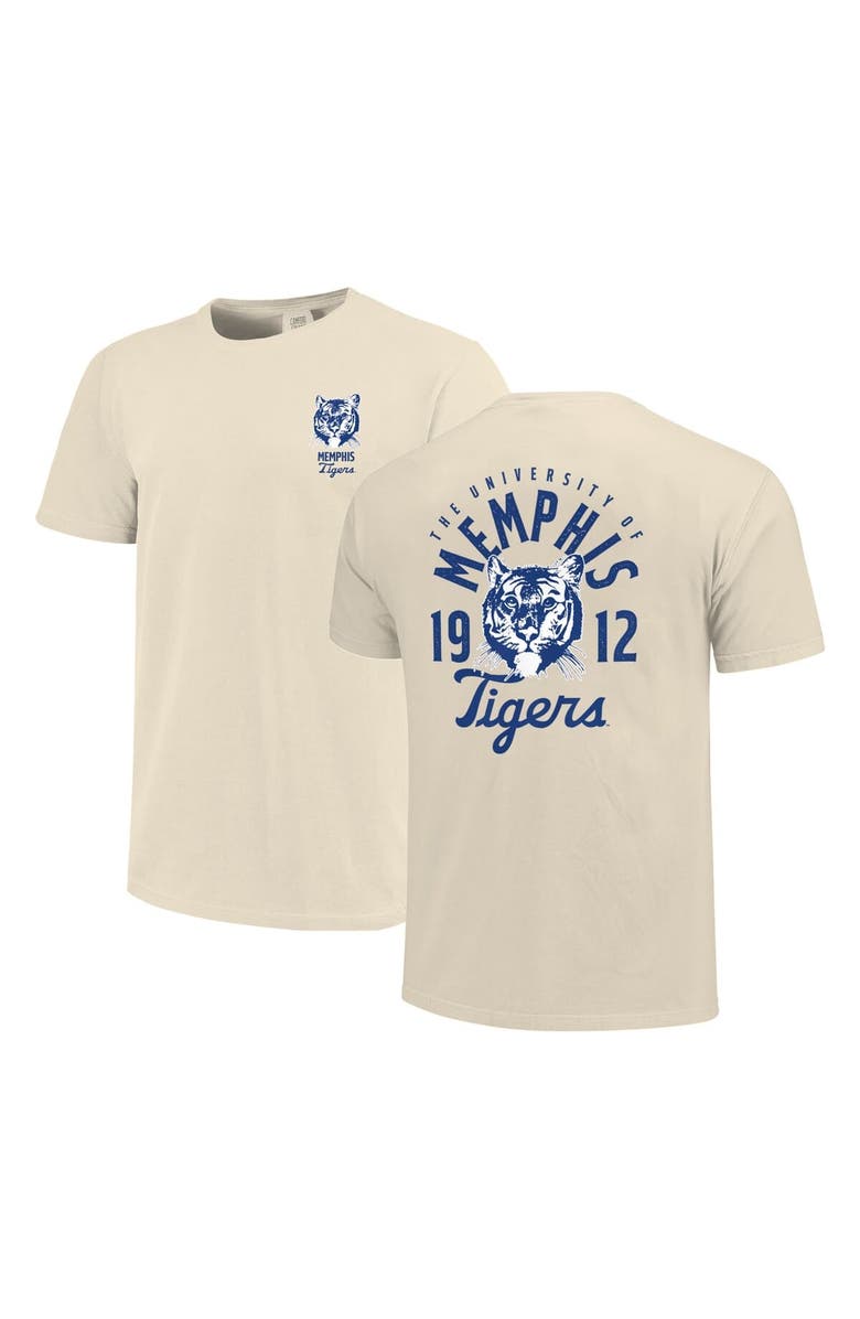 IMAGE ONE Men's Cream Memphis Tigers Comfort Colors Mascot Overlay T-Shirt, Alternate, color, 