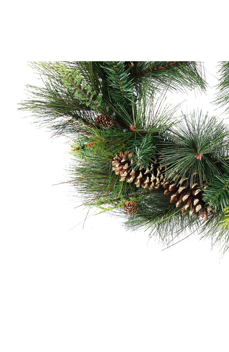Northlight 30" Artificial Mixed Pine with Pine Cones and Gold Glitter Christmas Wreath - Unlit, Alternate, color,
