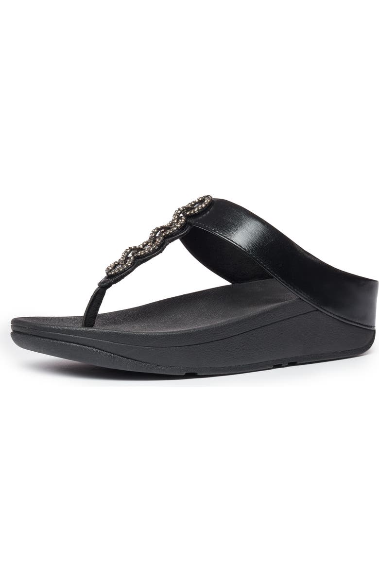 FitFlop Fino Crystal Embellished Thong Platform Sandal, Alternate, color, All Black