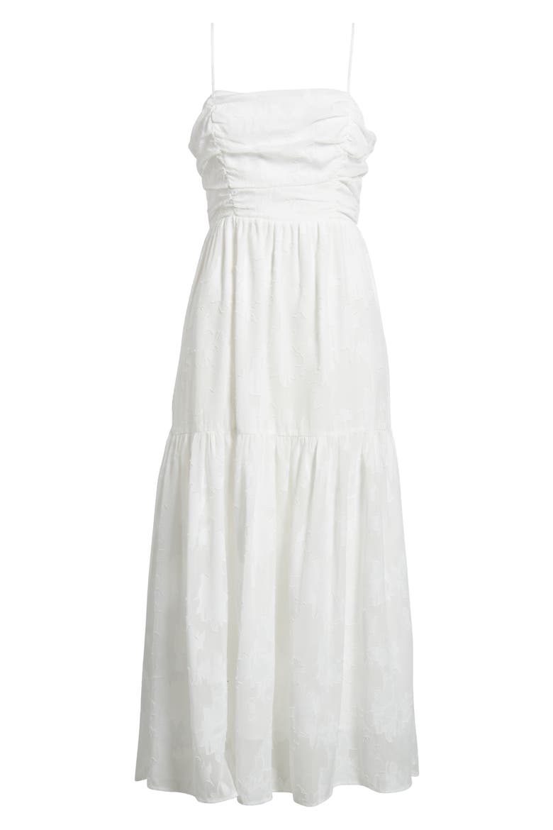 Jacquard Bow Back Cutout Maxi Dress, Alternate, color, WHITE