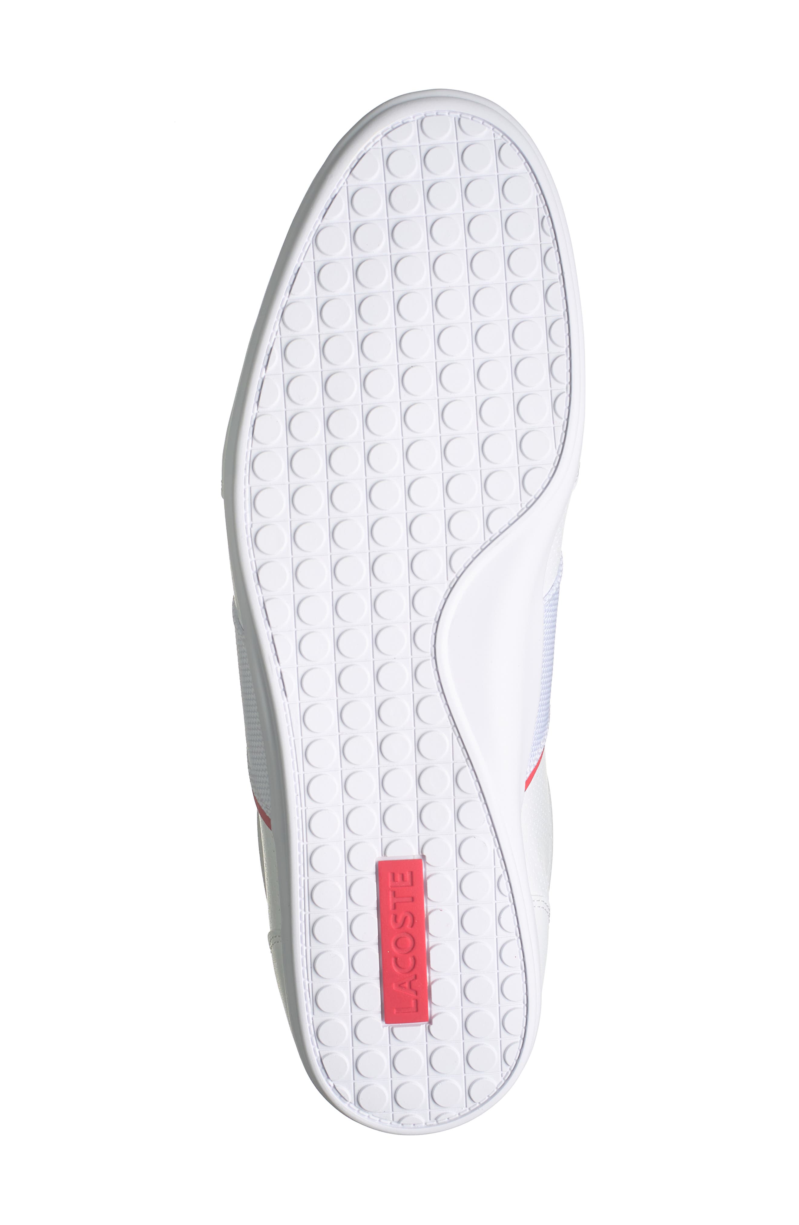 Lacoste Nivolor Leather Sneaker, Alternate, color, Wht/Red