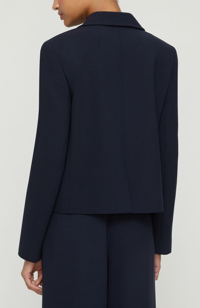 Lafayette 148 New York Patch Pocket Double Face Stretch Wool Jacket, Alternate, color, Ink