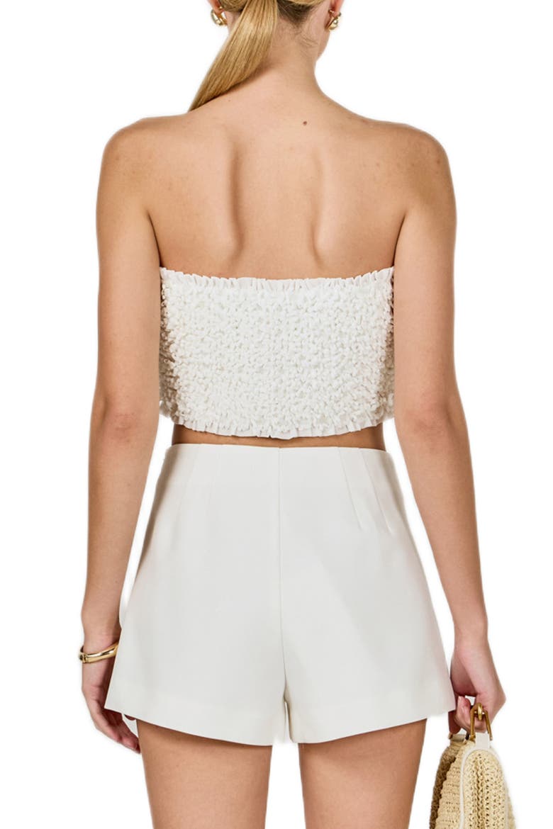 Smocked Crop Tube Top, Alternate, color, WHITE