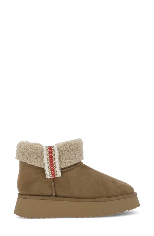 Mia Iceland Faux Shearling Platform Bootie In Brown