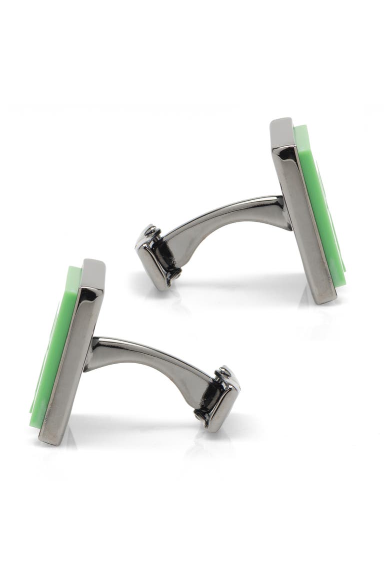 Minecraft Creeper Cuff Links, Alternate, color, GREEN