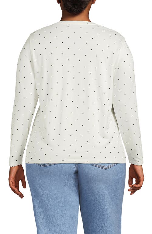 Lands' End Supima Cotton Long Sleeve Crewneck T-shirt In White