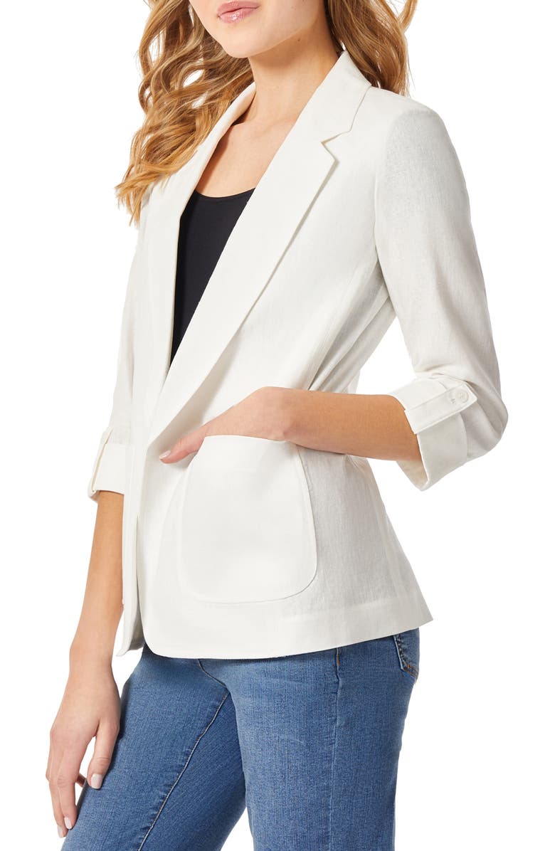 Jones New York Patch Pocket Linen Blend Jacket, Alternate, color,
