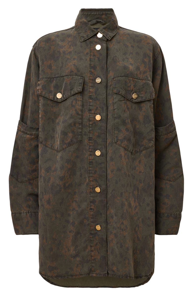 AllSaints Faye Long Sleeve Shacket Minidress, Alternate, color, 