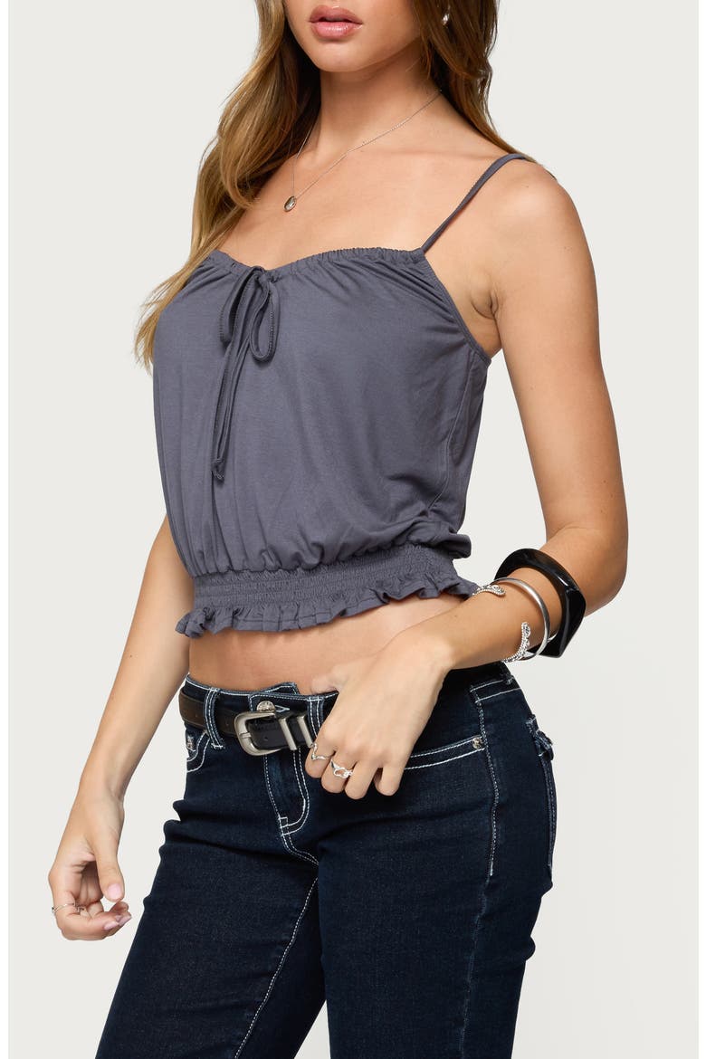 Ripley Tie Front Tank Top, Alternate, color, DARK-GRAY