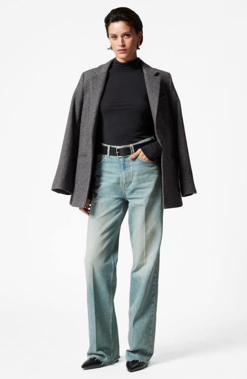 Shop & Other Stories Slim Fit Turtleneck Top In Blue Dark