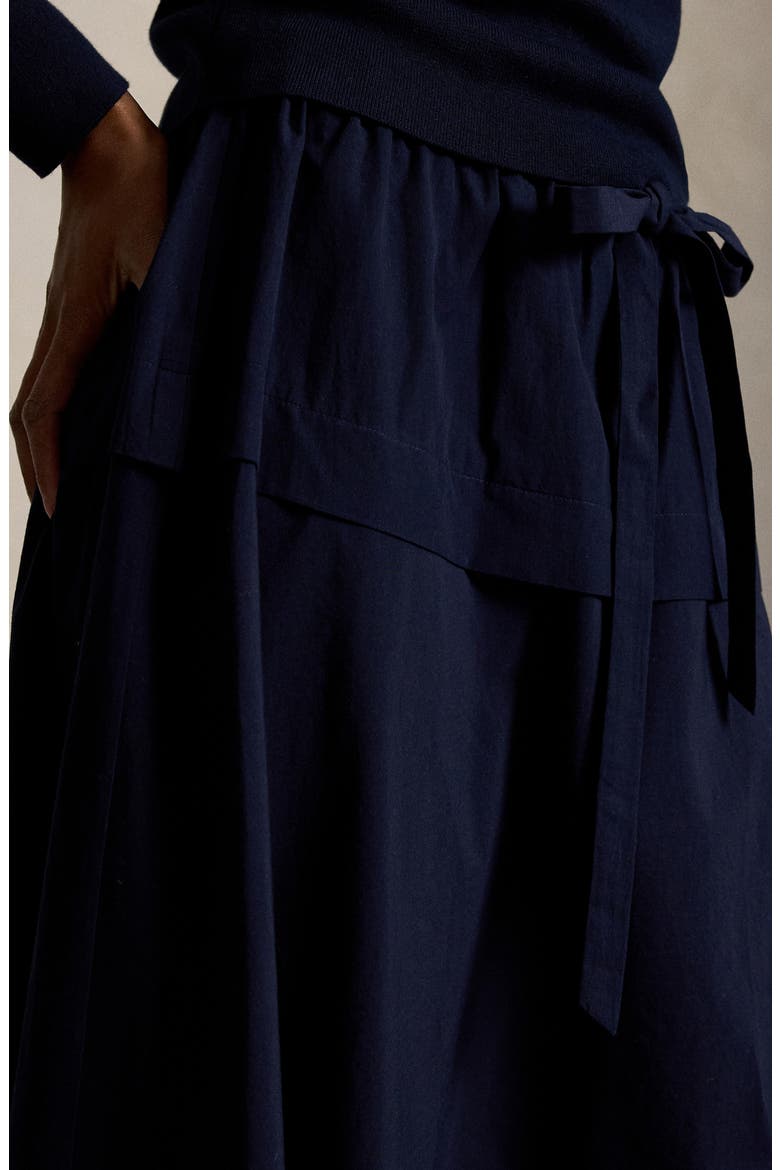Cotton Canvas A-Line Maxi Skirt, Alternate, color, HUNTER NAVY