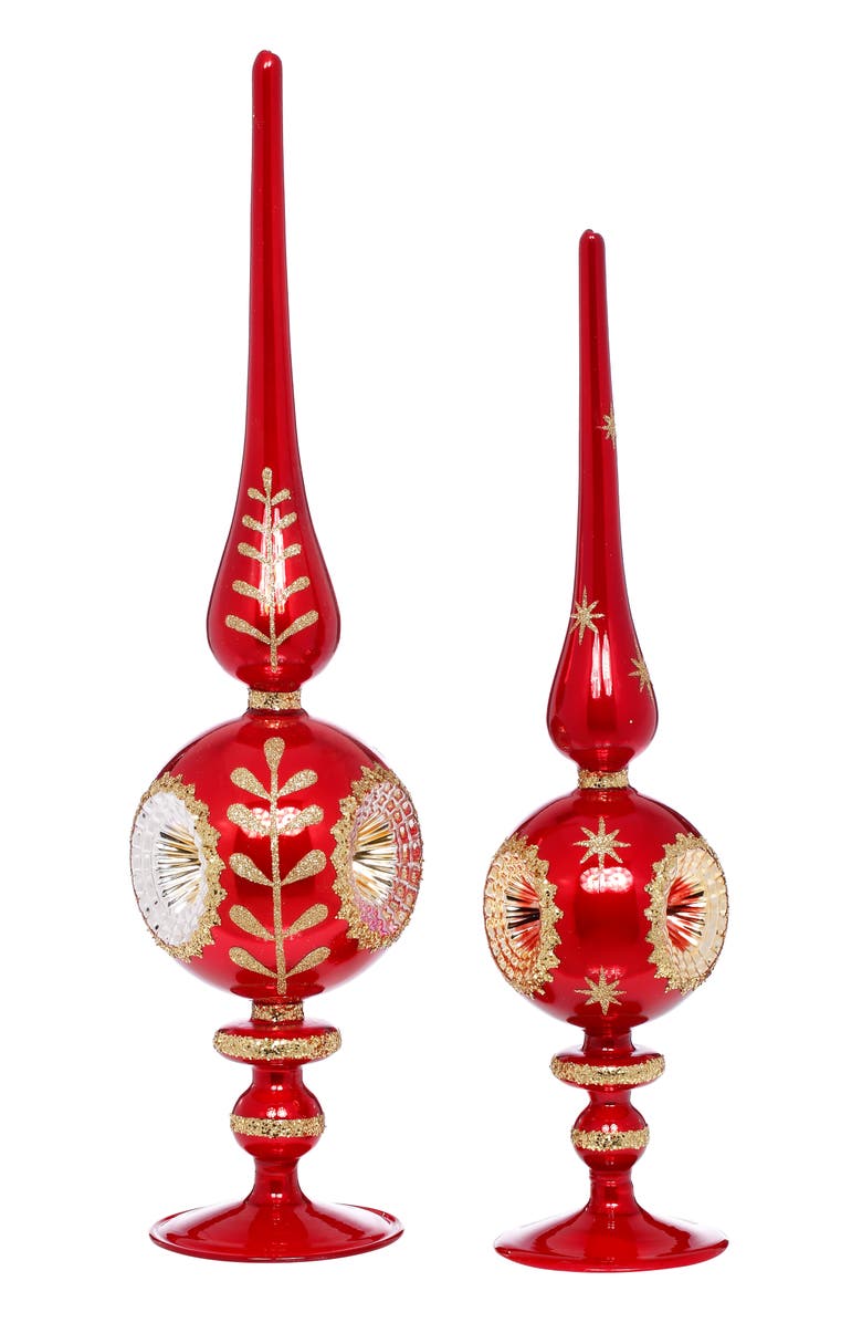 Mark Roberts Scrolled Tree Finial, Set of 2, Main, color, Red