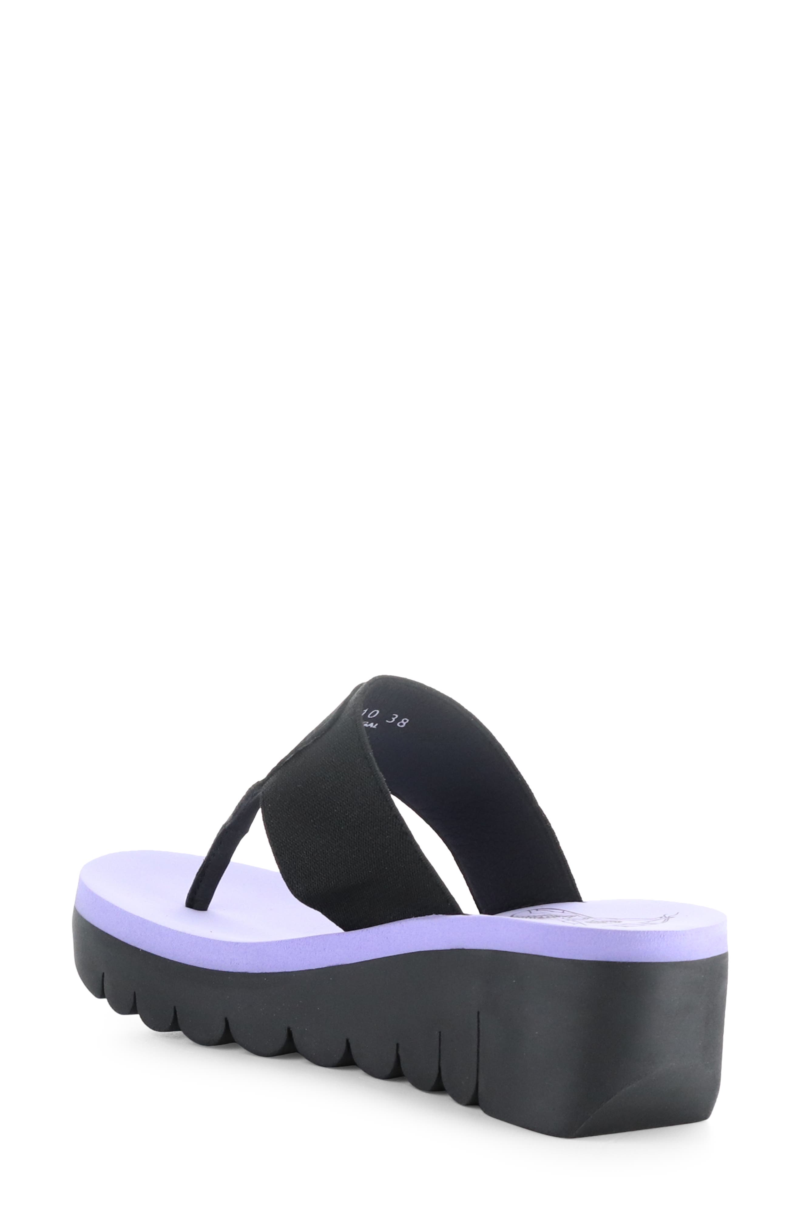 Yomu Wedge Flip Flop, Alternate, color, 010 BLACK/ VIOLA GROGRAIN