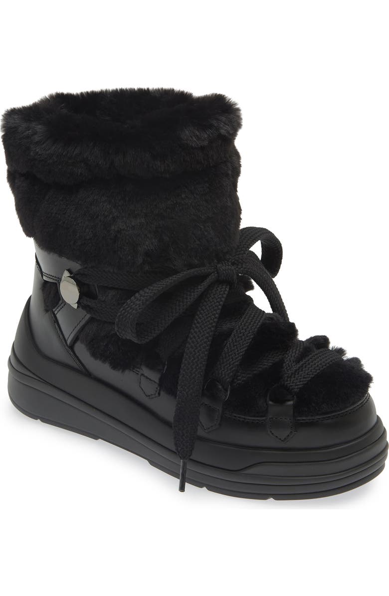 Moncler Insolux Faux Fur Trim Snow Boot, Main, color,