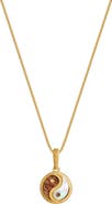 Karma and Luck Women's Yin Yang Harmony Gold Plated Pendant Necklace - Dual Essence