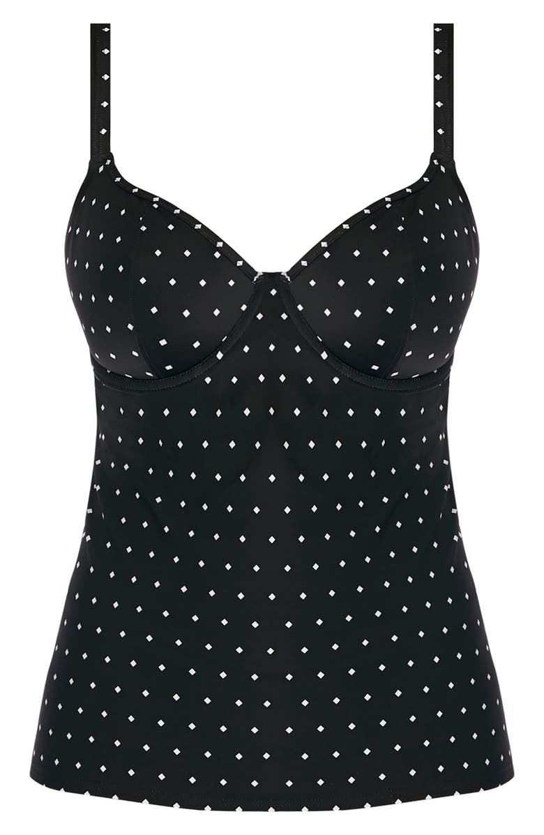 Freya Jewel Cove (D-Cup & Up) Underwire Tankini Top, Alternate, color, Black
