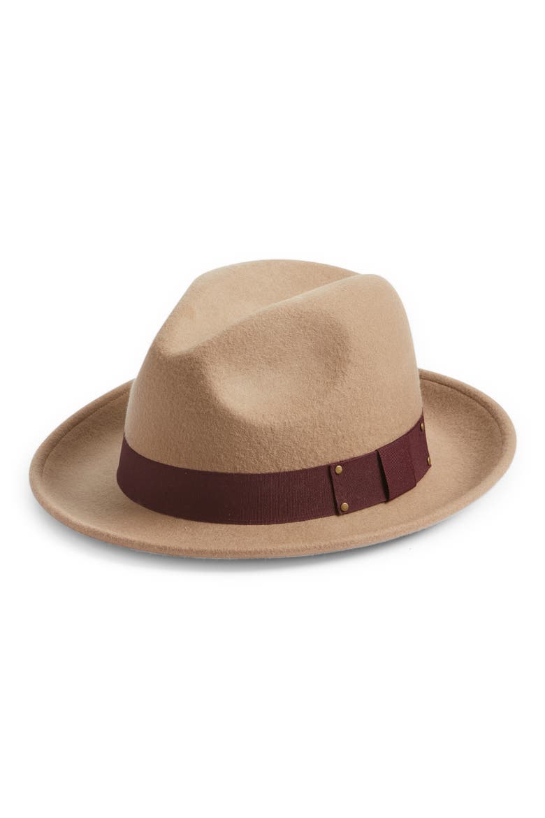 Felted Wool Fedora, Main, color, TAUPE COMBO