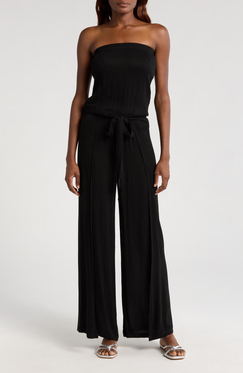 Elan Strapless Cover-Up Jumpsuit, Main, color, Black