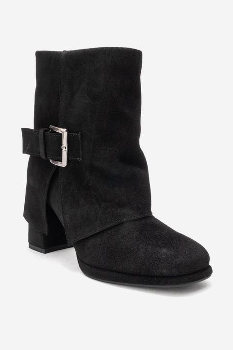 Lore Leather Block Heel Boot (Women)