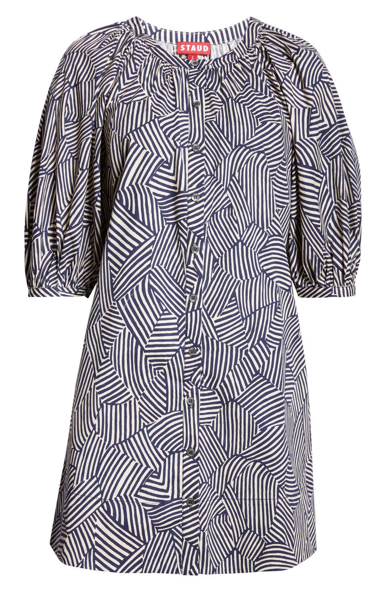 STAUD Vincent Abstract Stripe Cotton Minidress, Alternate, color,