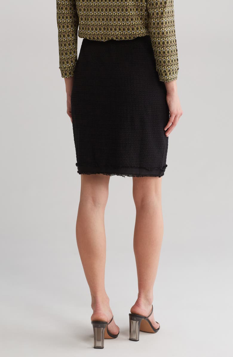 Adrianna Papell Fringe Trim Tweed Miniskirt, Alternate, color, 