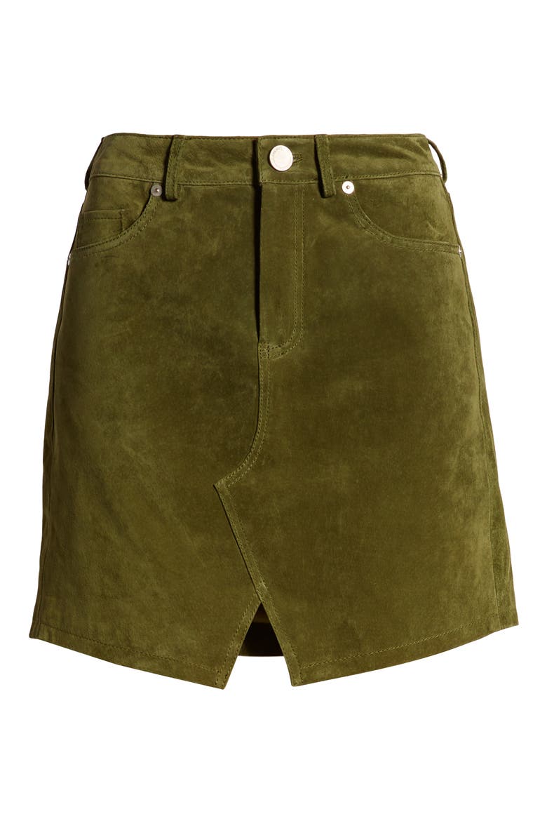 Suede Miniskirt, Alternate, color, ALPINE GREEN
