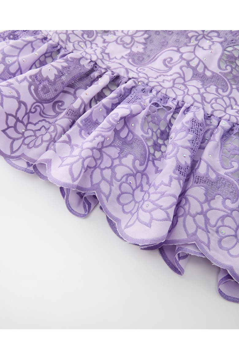Emmelina Embroidered Mini Dress, Alternate, color, Lavender