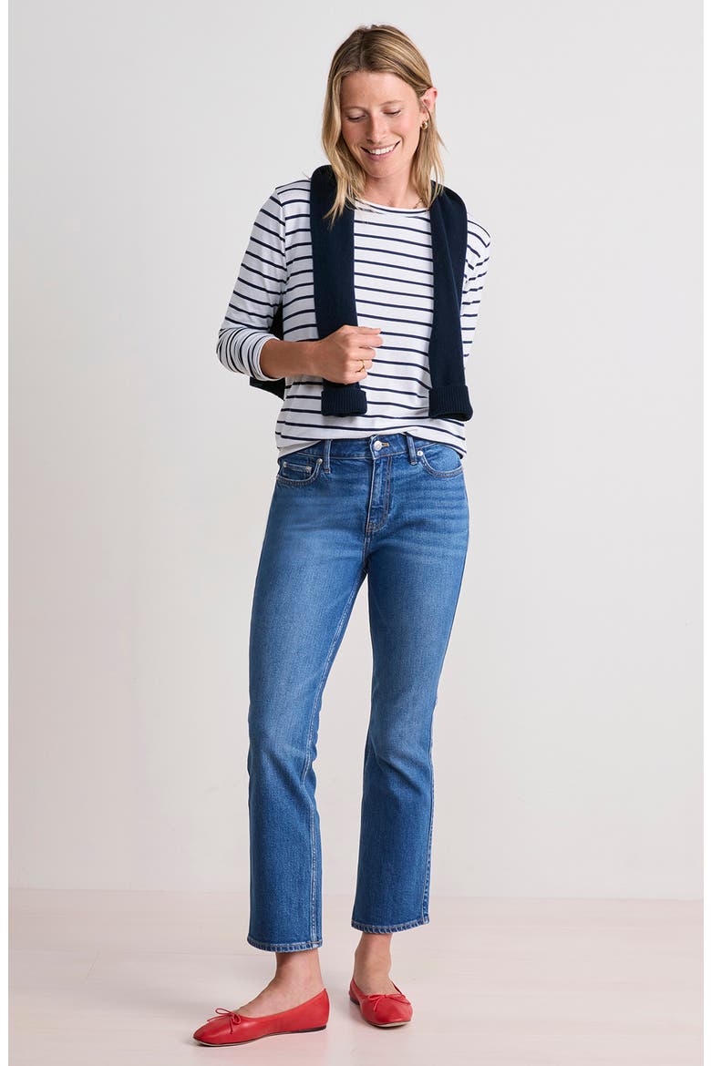 Long Sleeve Crewneck T-Shirt, Alternate, color, STRIPE- WHITE/ NAVY