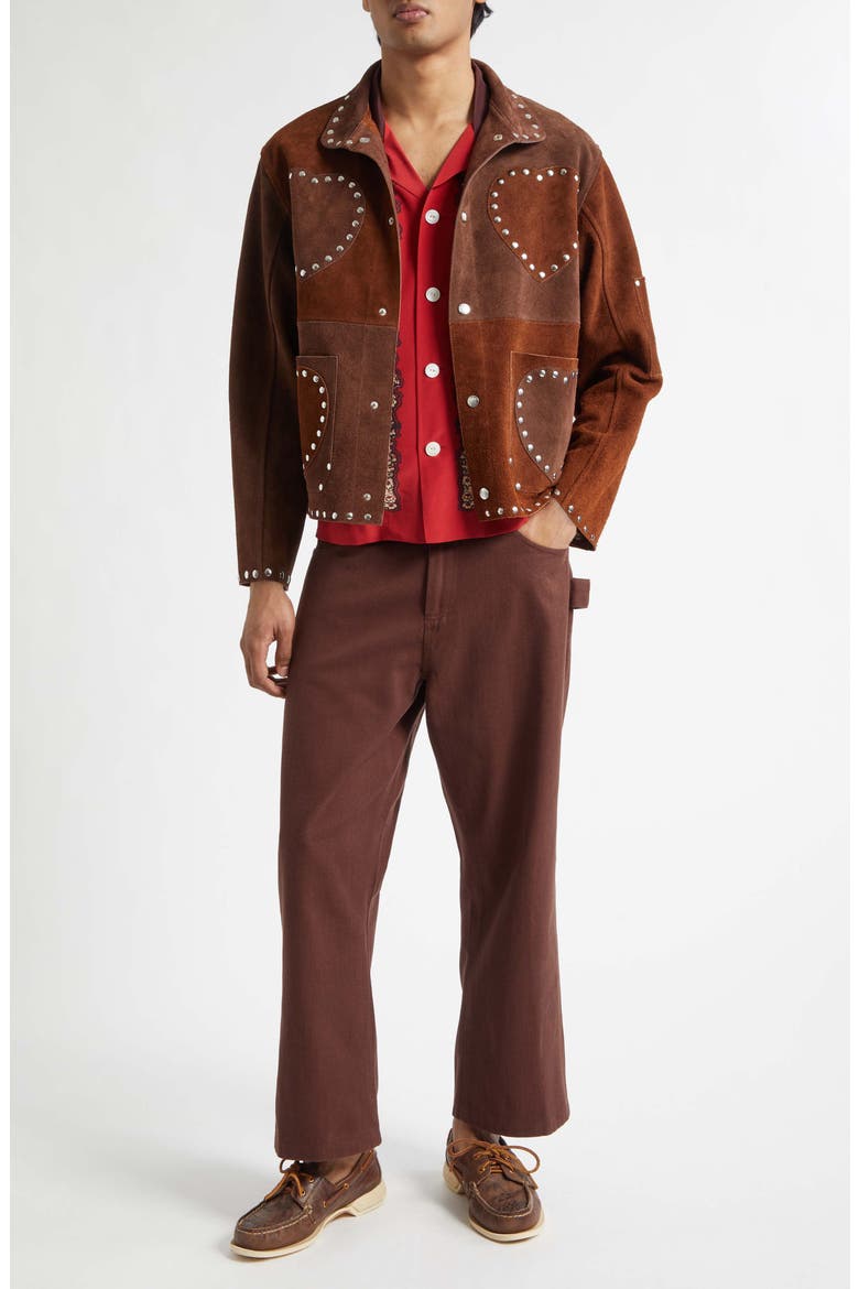 Hearts Suede Welding Jacket, Alternate, color, BROWN TAN