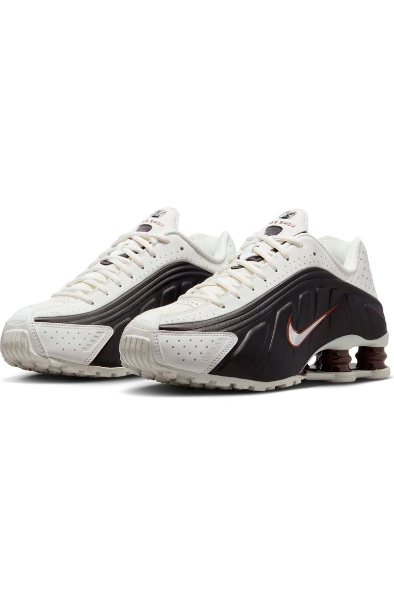 Jordan Shox R4 Sneaker, Main, color, Sail/ Sail/ Black/ Fauna Brown