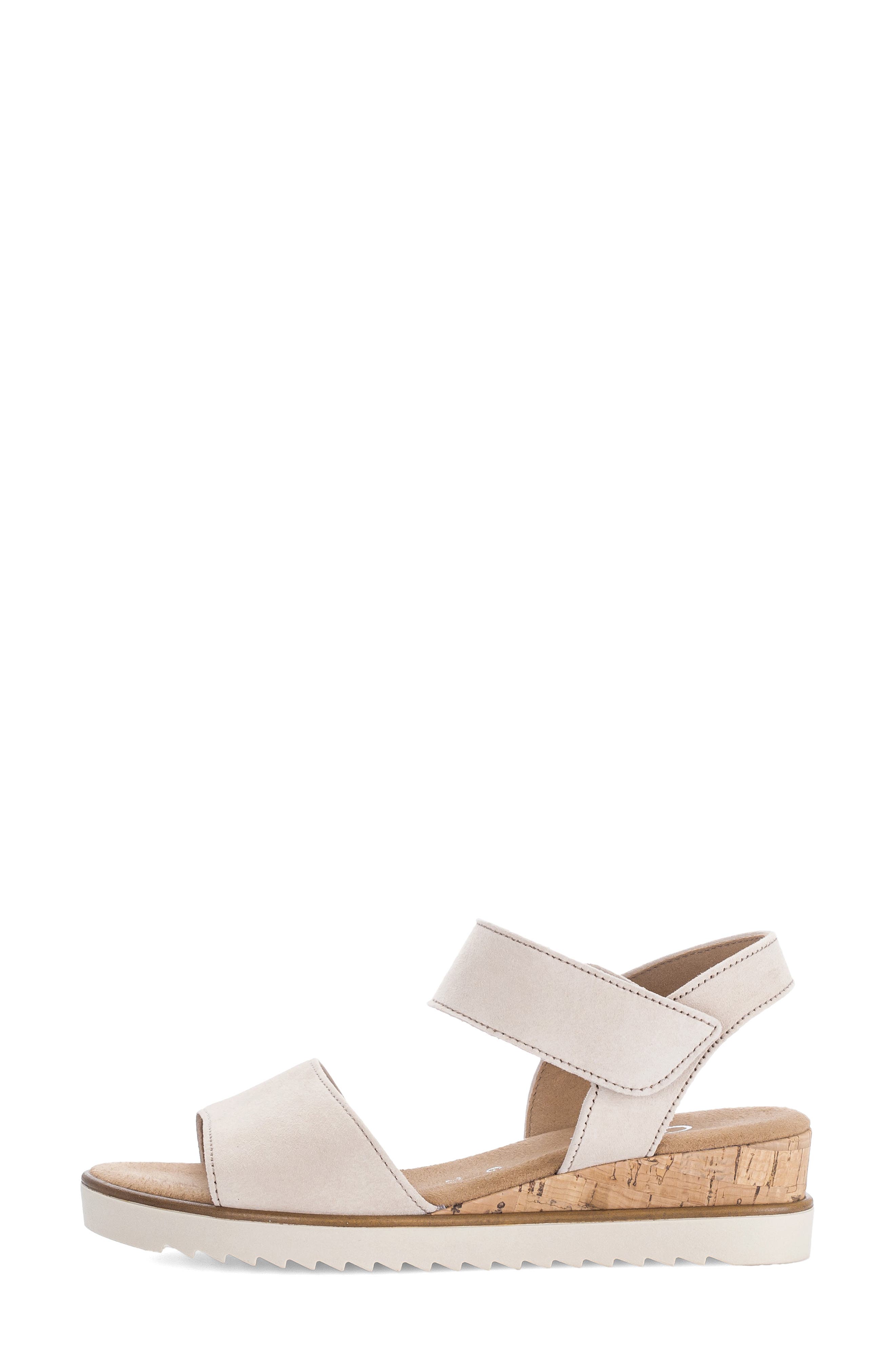 Gabor Cork Wedge Sandal, Alternate, color, Oak