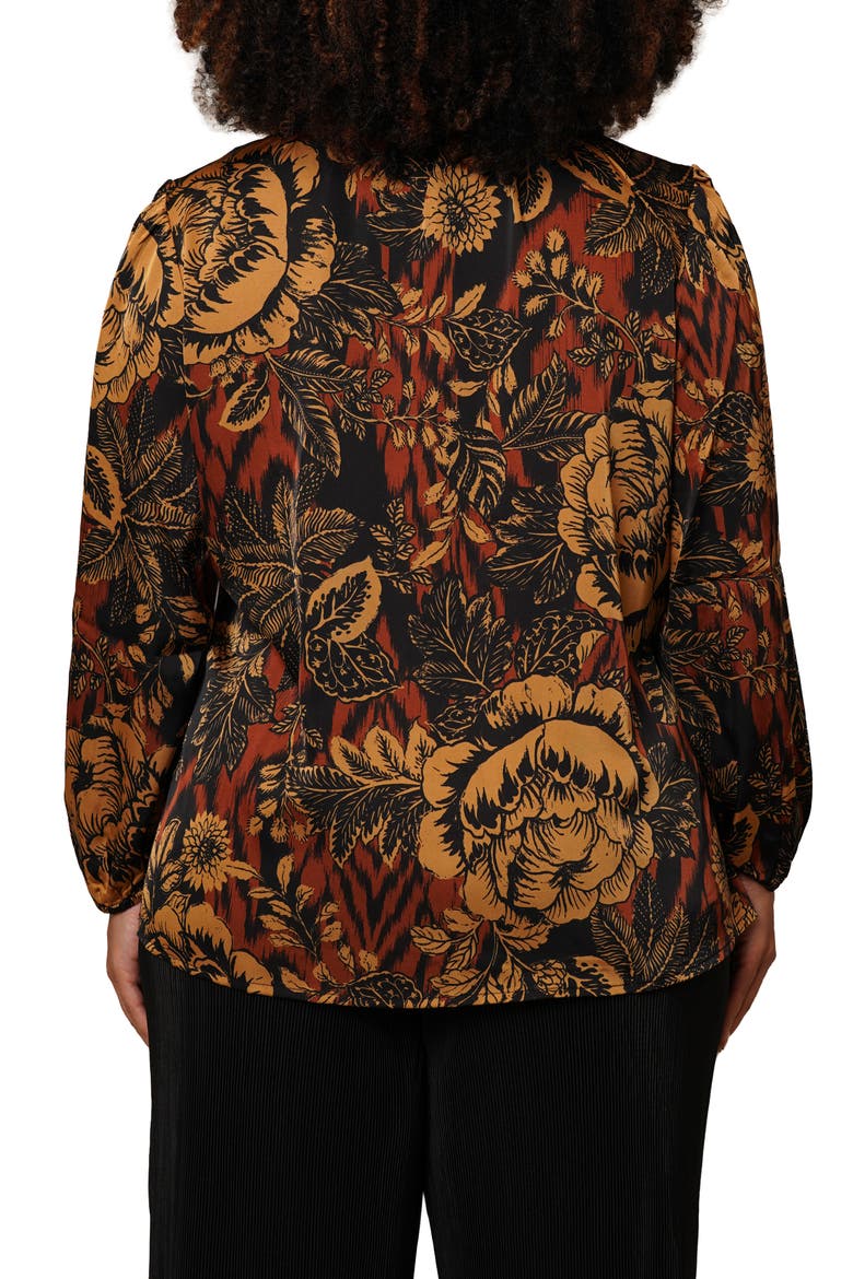 Tie Front Top, Alternate, color, MULTI BROWN