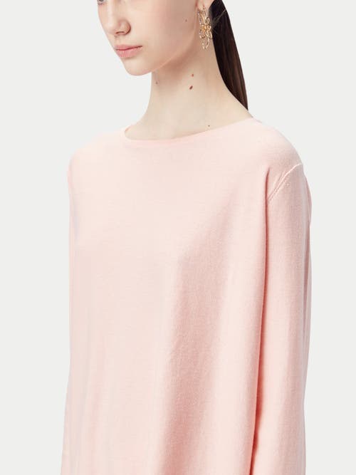 Gobi Mongolian Cashmere Boatneck Cotton Silk Cashmere Sweater In Primrose Pink