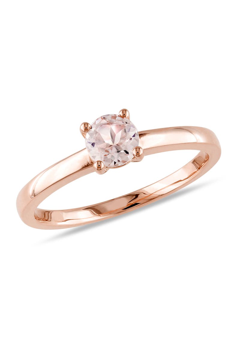 Julianna B. Morganite Solitaire Ring 10k Rose Gold, Main, color, Morganite