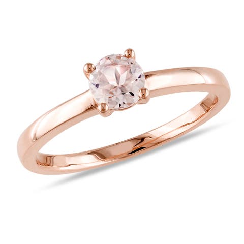 Morganite Solitaire Ring 10k Rose Gold