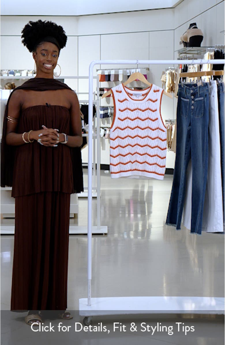 Jerrel Chevron Stripe Cotton Blend Sleeveless Sweater, sales video thumbnail