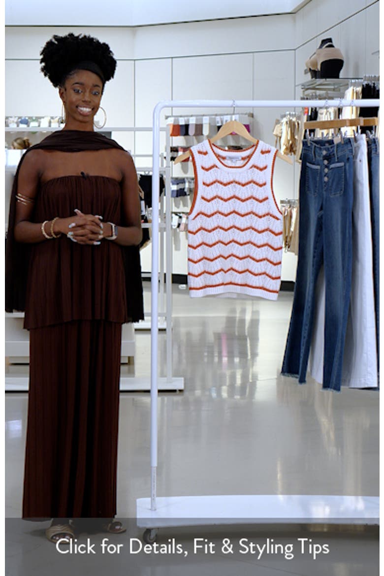 Jerrel Chevron Stripe Cotton Blend Sleeveless Sweater video