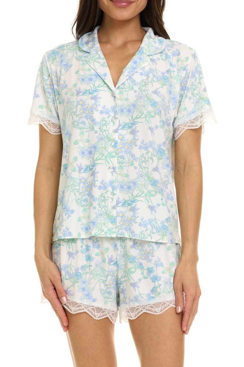 Luna Short Pajamas, Main, color, IVORY/BLUE
