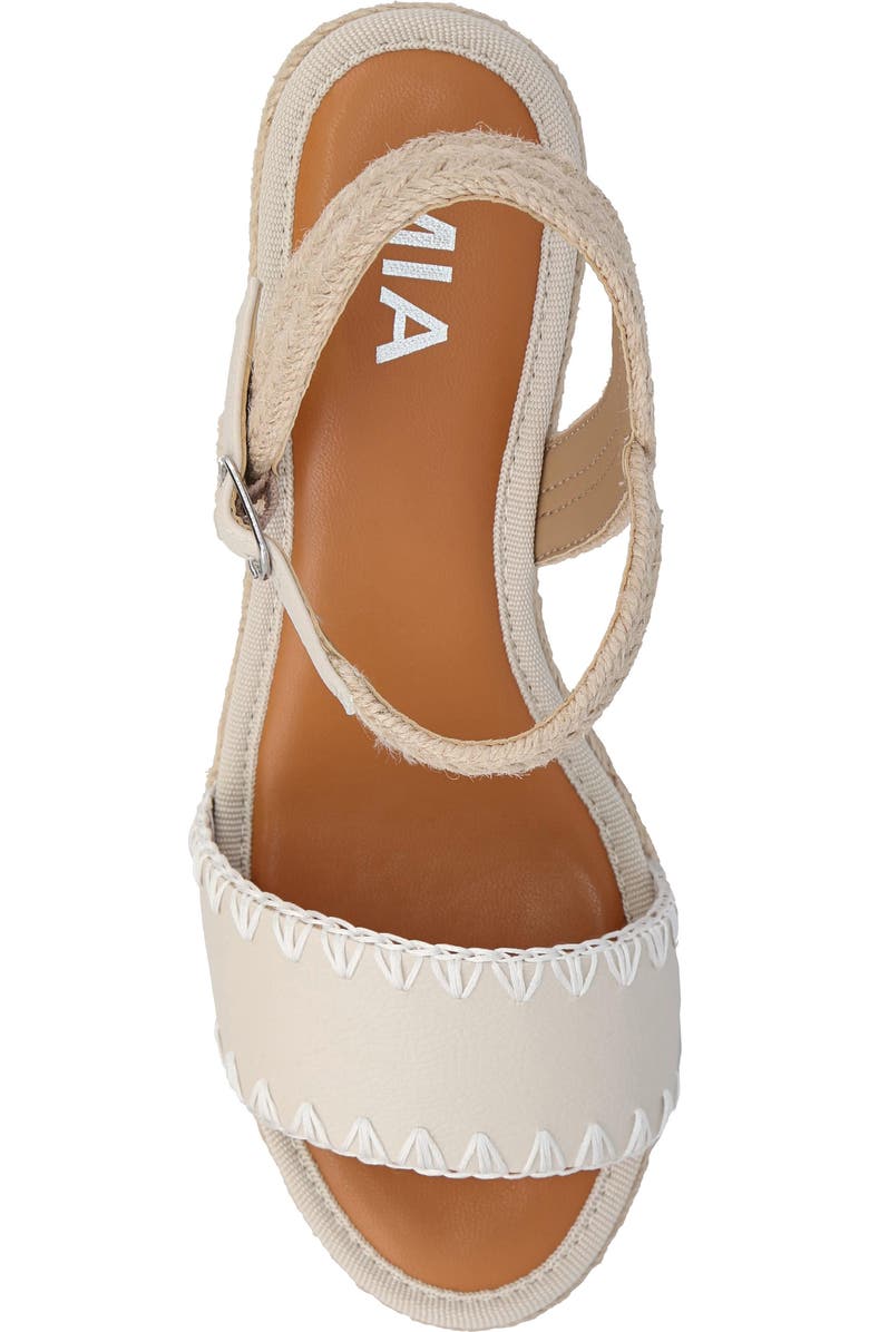 MIA Becky Ankle Strap Espadrille Platform Wedge Sandal, Alternate, color, Natural/ Ecru