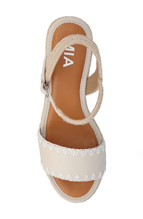 Mia Becky Ankle Strap Espadrille Platform Wedge Sandal In Natural/ecru