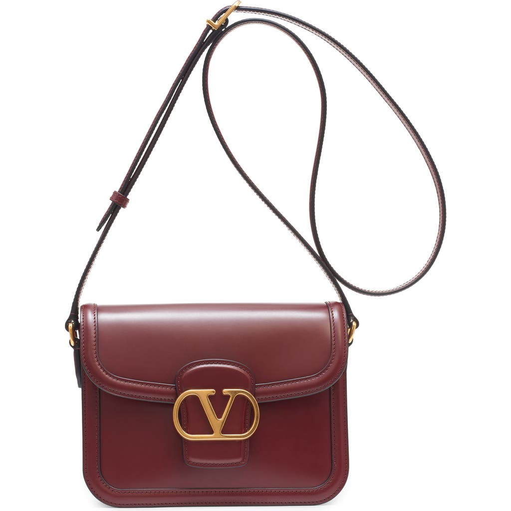 Valentino Womens Brick Ruby 9to5 Small Leather Shoulder Bag