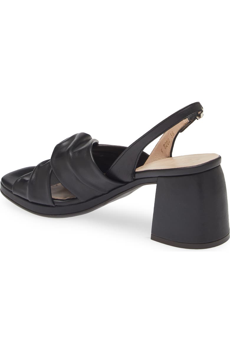 Wonders Knot Detail Block Heel Sandal, Alternate, color, Black Leather