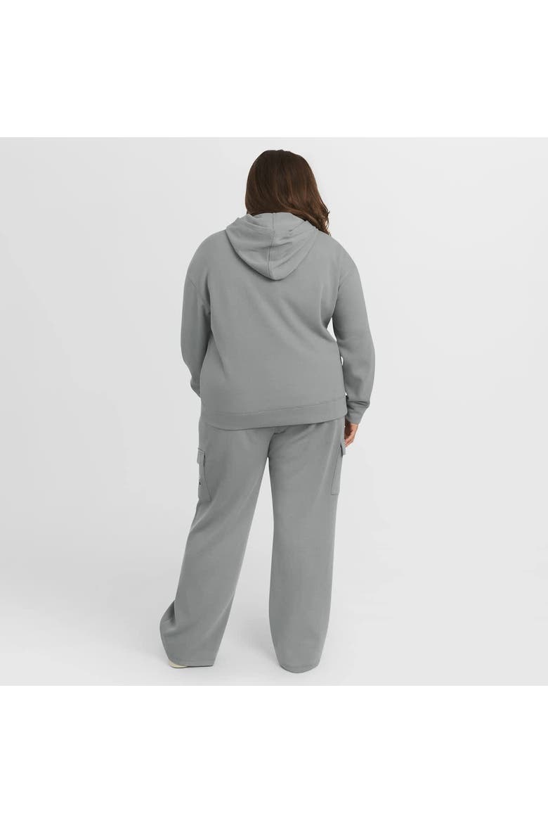 Women's WEAR by Erin Andrews Gray San Francisco 49ers Plus Size Waffle-Knit Long Sleeve Hooded Shirt & Pants Lounge Set, Alternate, color, Gray
