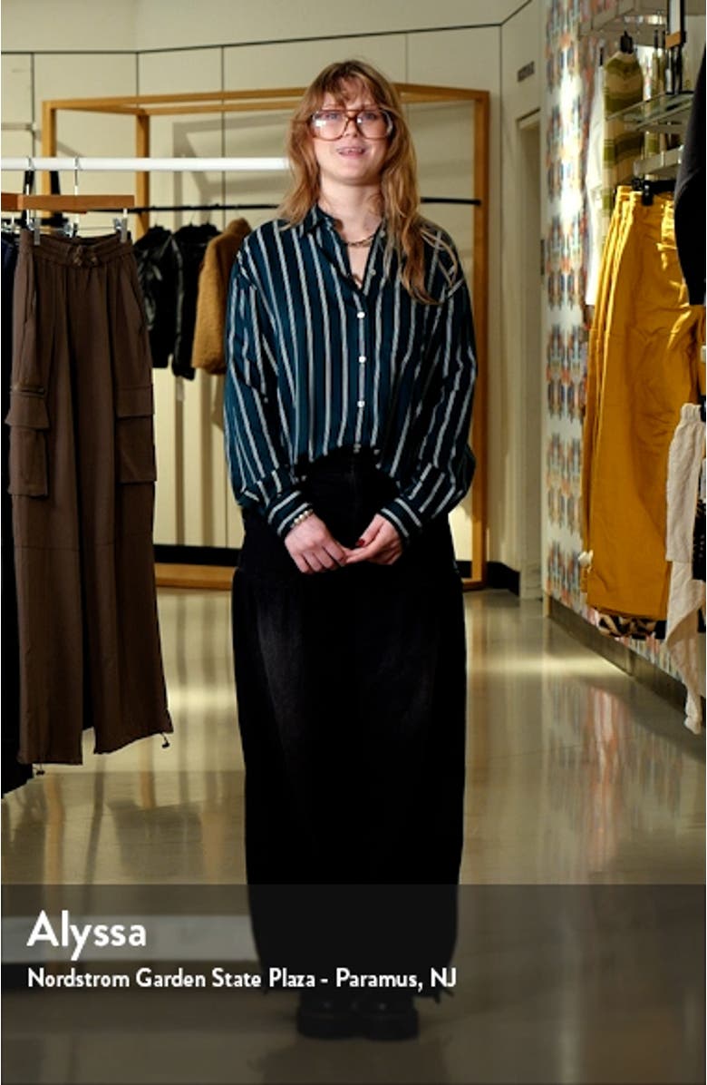 Oversize Satin Boyfriend Button-Up Shirt, sales video thumbnail