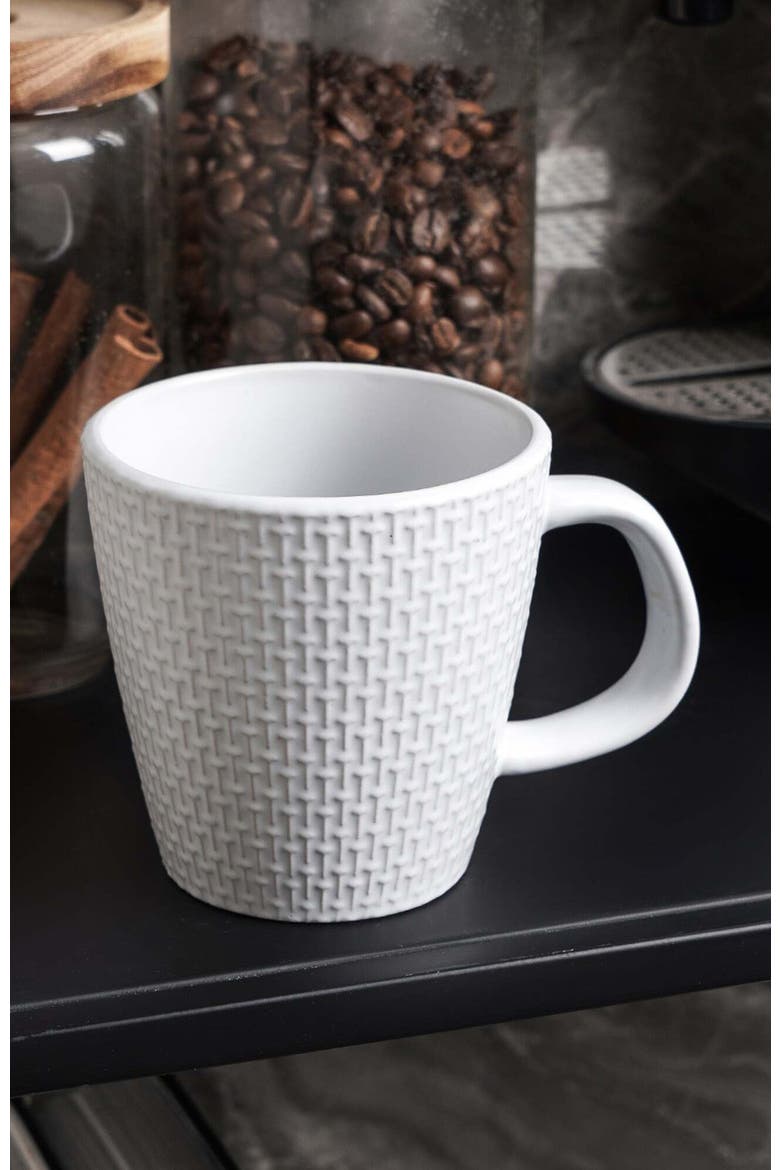 Olivia Stoneware 4-Piece Mug Set, Alternate, color, White