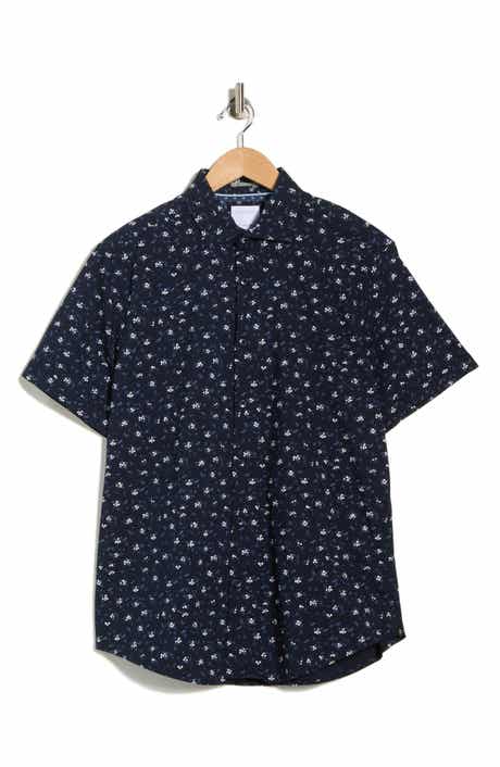 DENIM AND FLOWER Floral Short Sleeve Button-Up Shirt