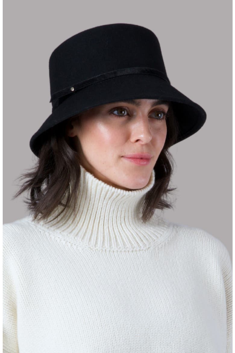 Jonah Water Resistant Wool Bucket Hat, Alternate, color, BLACK