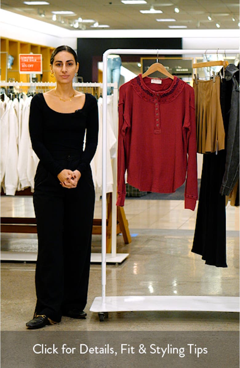 Holly Embroidered Henley, sales video thumbnail