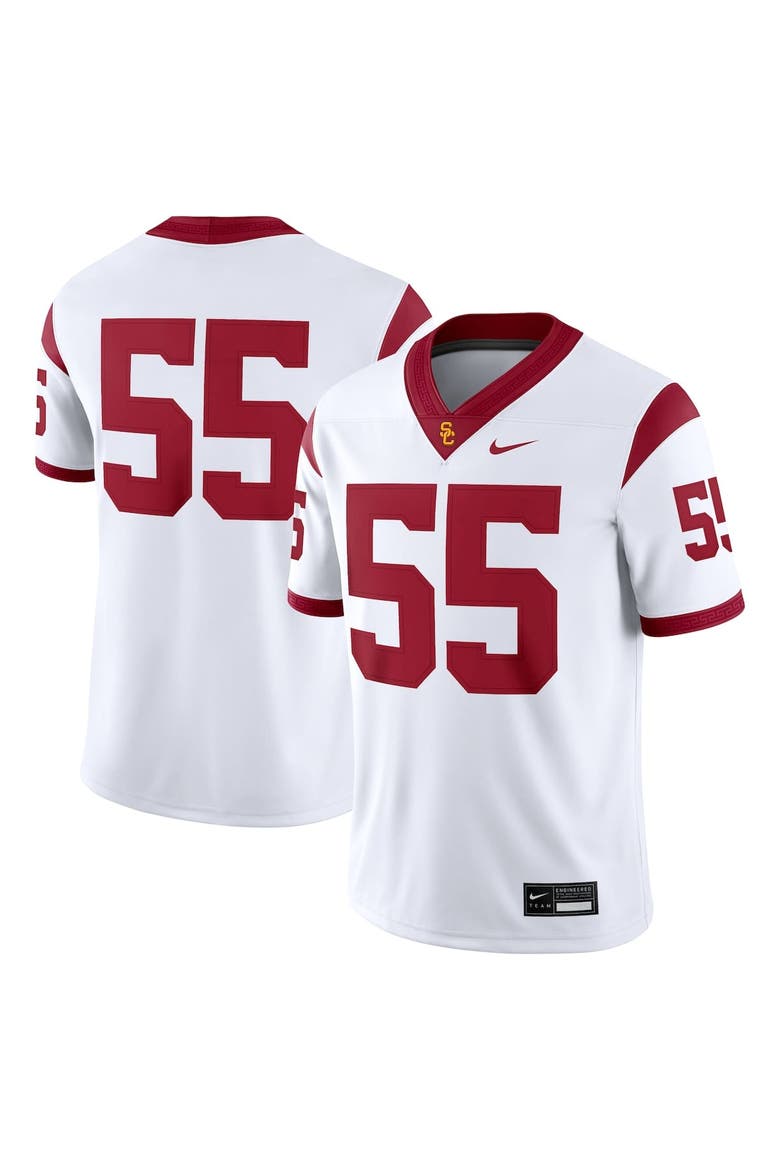 Men's Nike #55 White USC Trojans Limited Away Game Jersey, Alternate, color, White